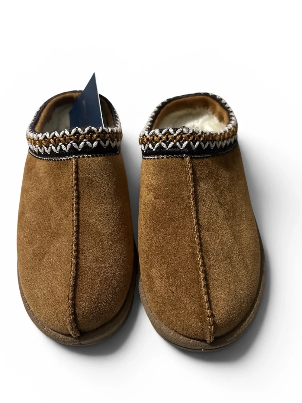 White Mountain Kids Tan Brown Braided-Trim Slip-On Slippers